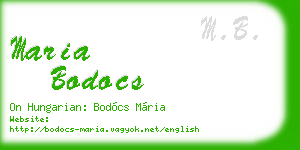maria bodocs business card