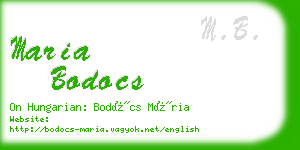 maria bodocs business card